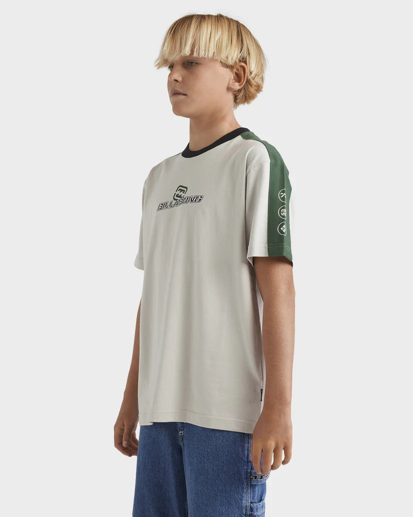 BILLABONG Boys Spec 73 Iconic Tee Silver 8-14 years