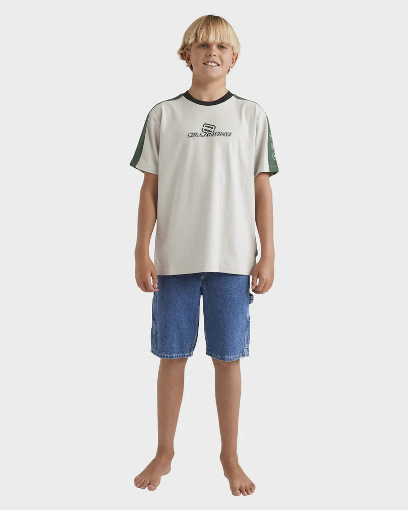 BILLABONG Boys Spec 73 Iconic Tee Silver 8-14 years