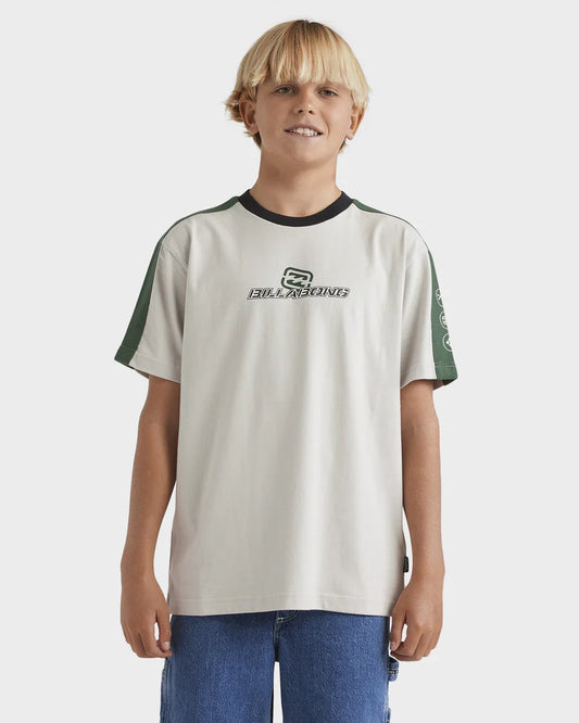 BILLABONG Boys Spec 73 Iconic Tee Silver 8-14 years