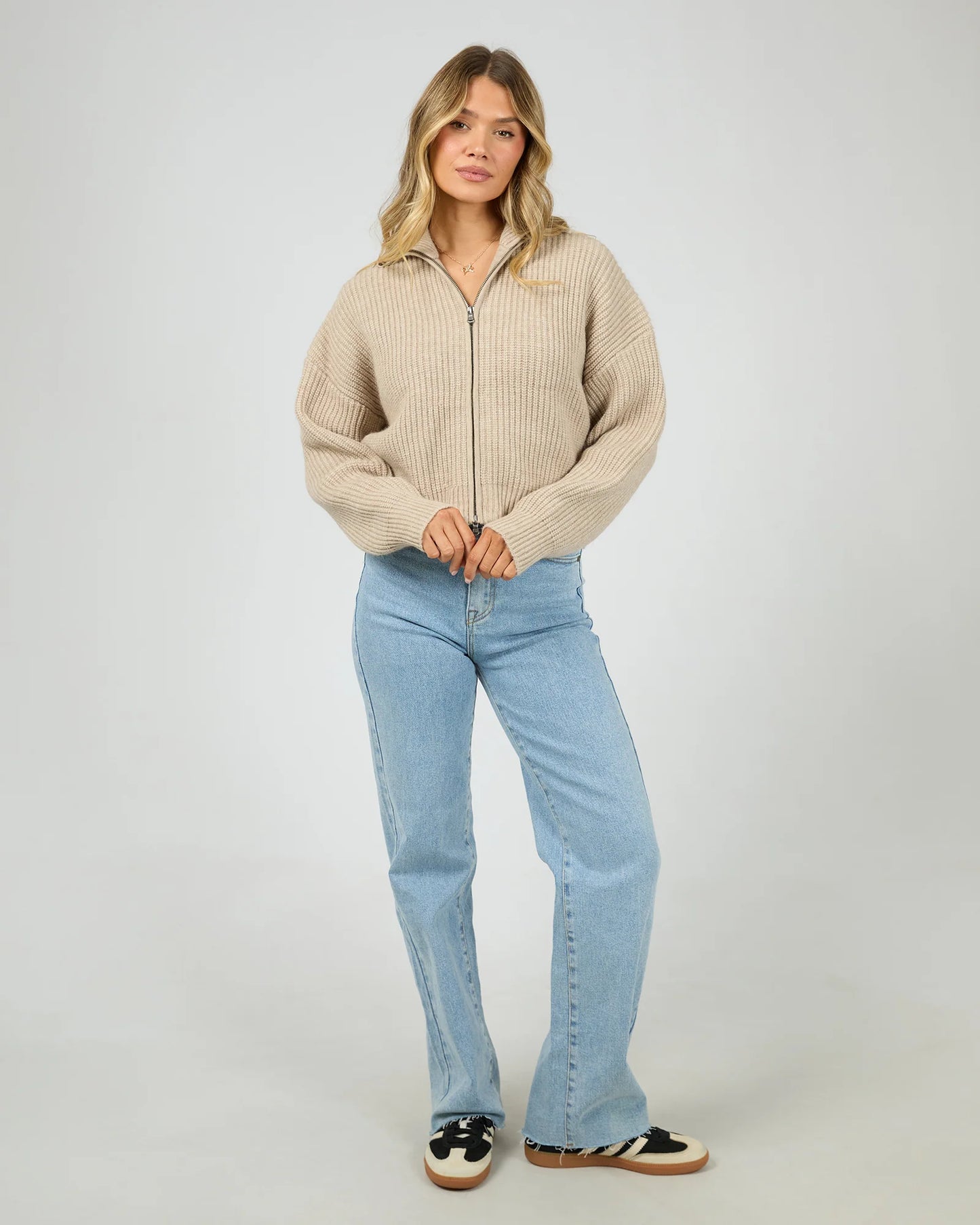 ALL ABOUT EVE Bridie Knit Zip Through Cardigan