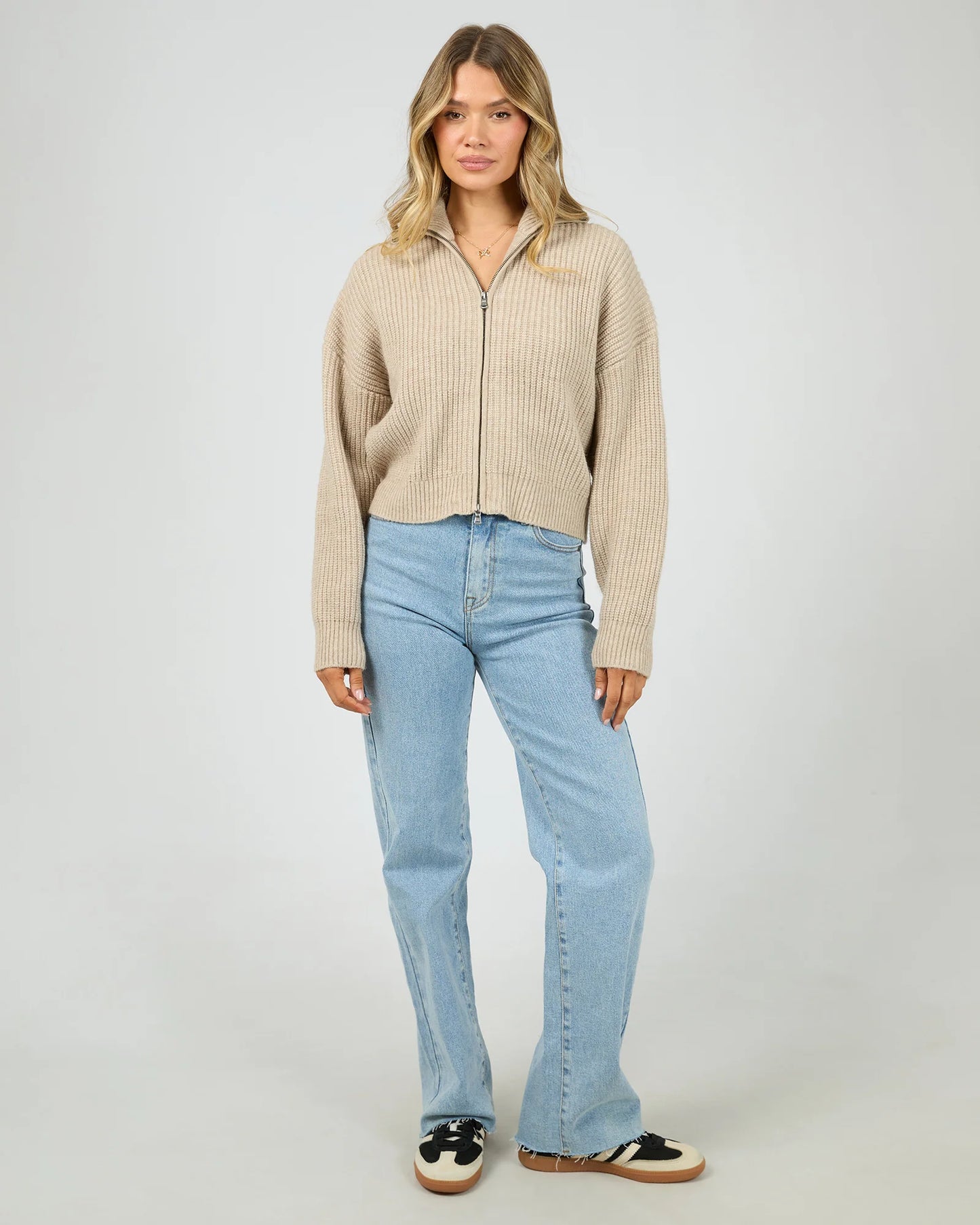 ALL ABOUT EVE Bridie Knit Zip Through Cardigan
