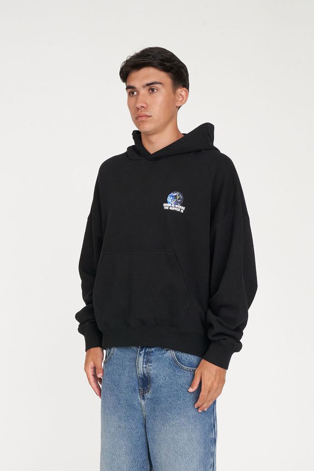 HUFFER Earther Sub Crop Hoodie Black