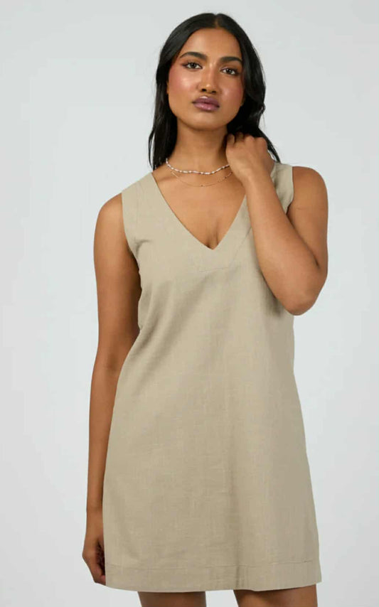 ALL ABOUT EVE Essential Mini Dress Stone