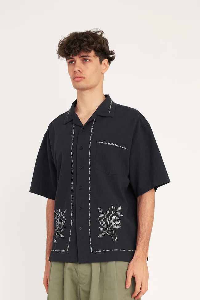 HUFFER Cabana Flora Shirt Basalt