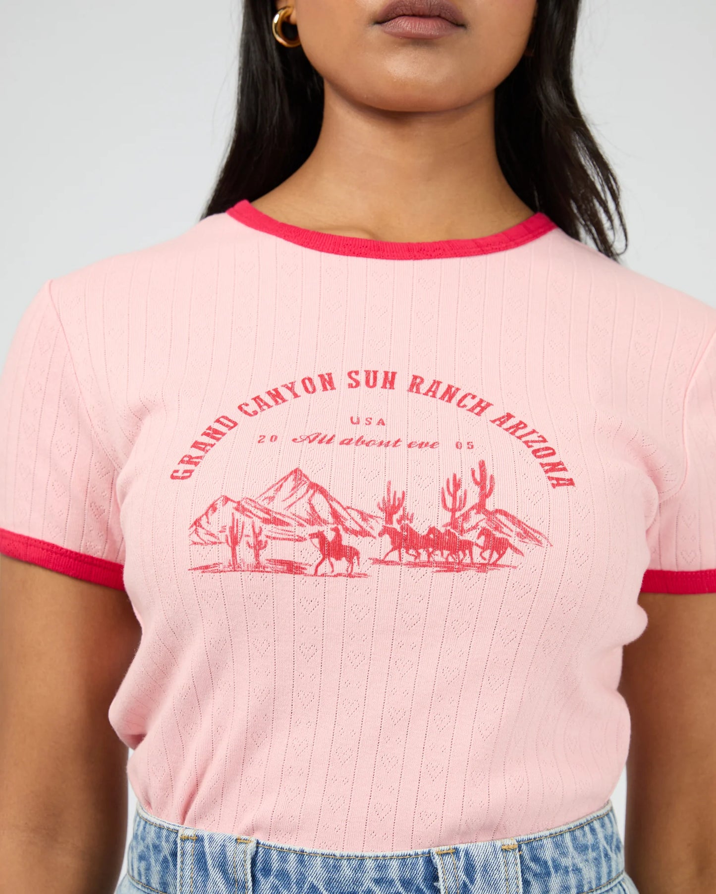 ALL ABOUT EVE Canyon Sun Baby Tee Light Pink
