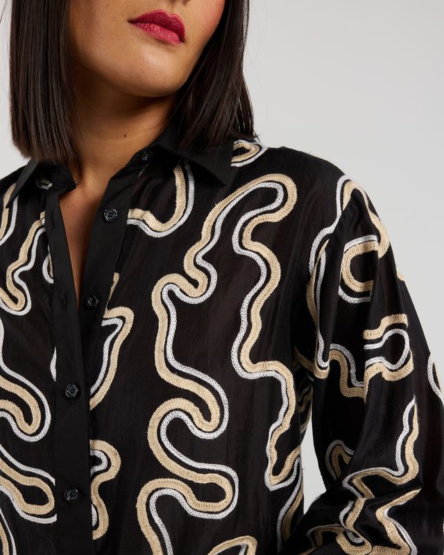 ET ALIA Cecilia Shirt Midnight Waves