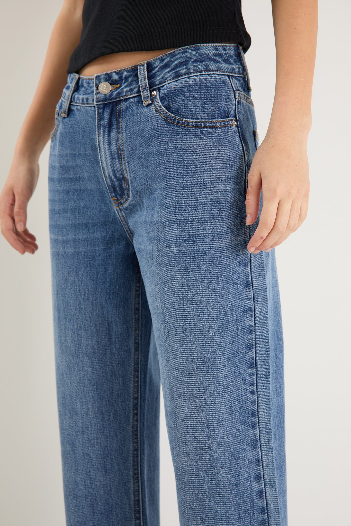 RE:UNION Cedar Mid Rise Jean Storm Blue