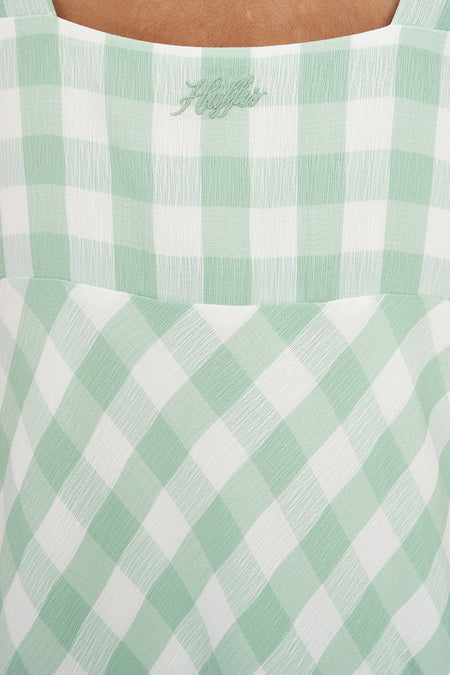 HUFFER Celine Dress Matcha/Chalk