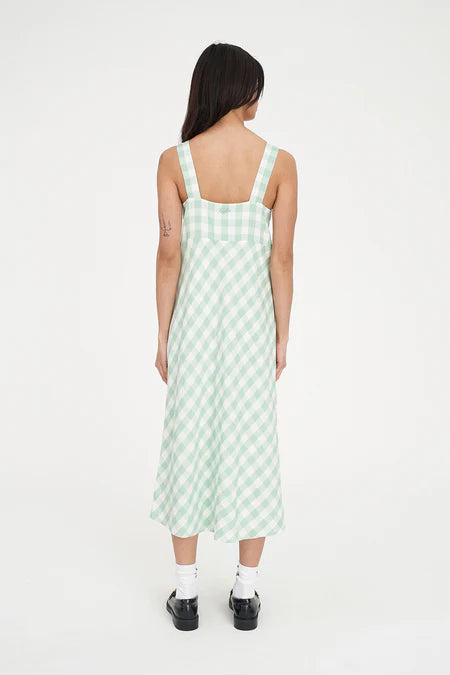 HUFFER Celine Dress Matcha/Chalk
