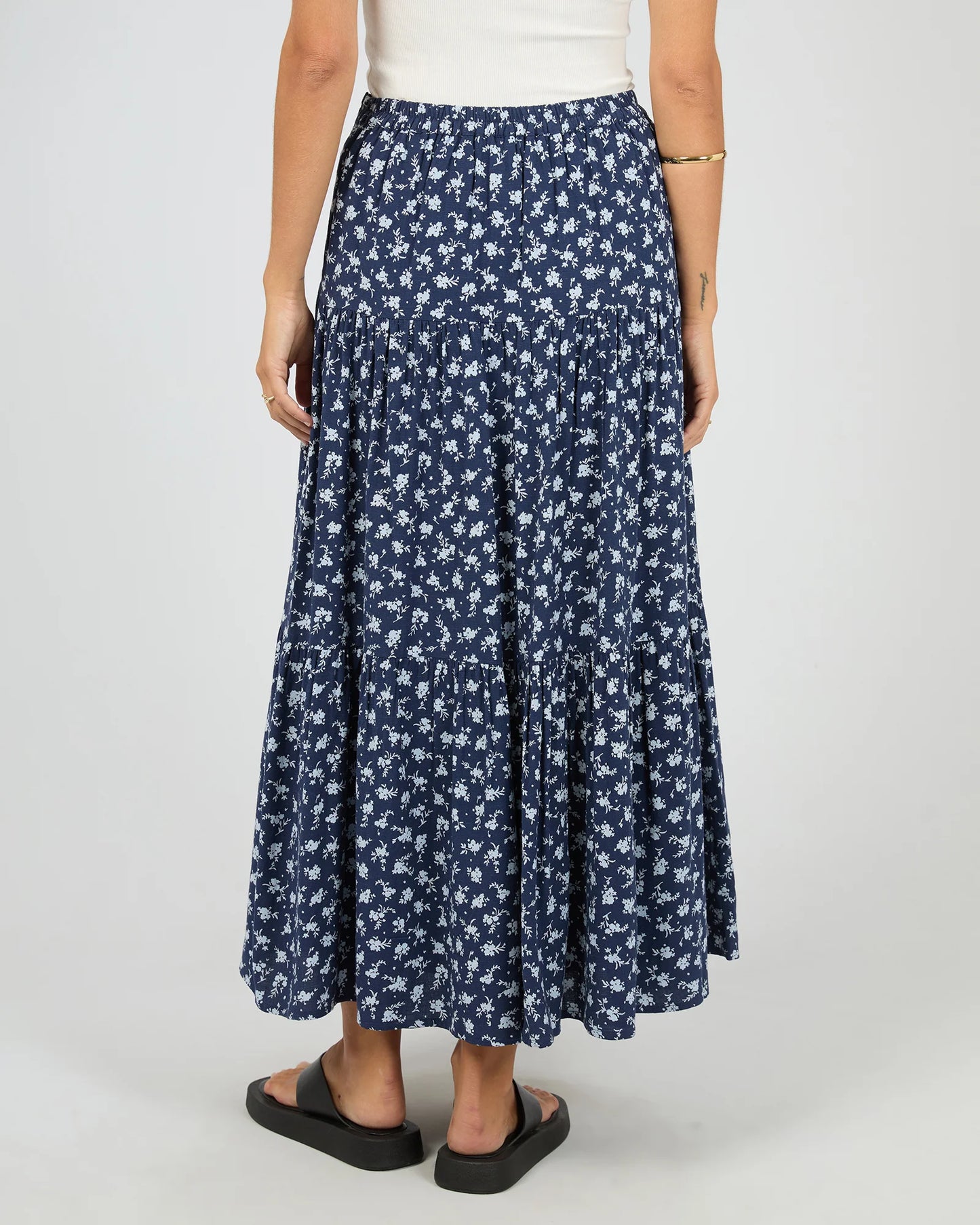 ALL ABOUT EVE Clarabelle Maxi Skirt Navy Print