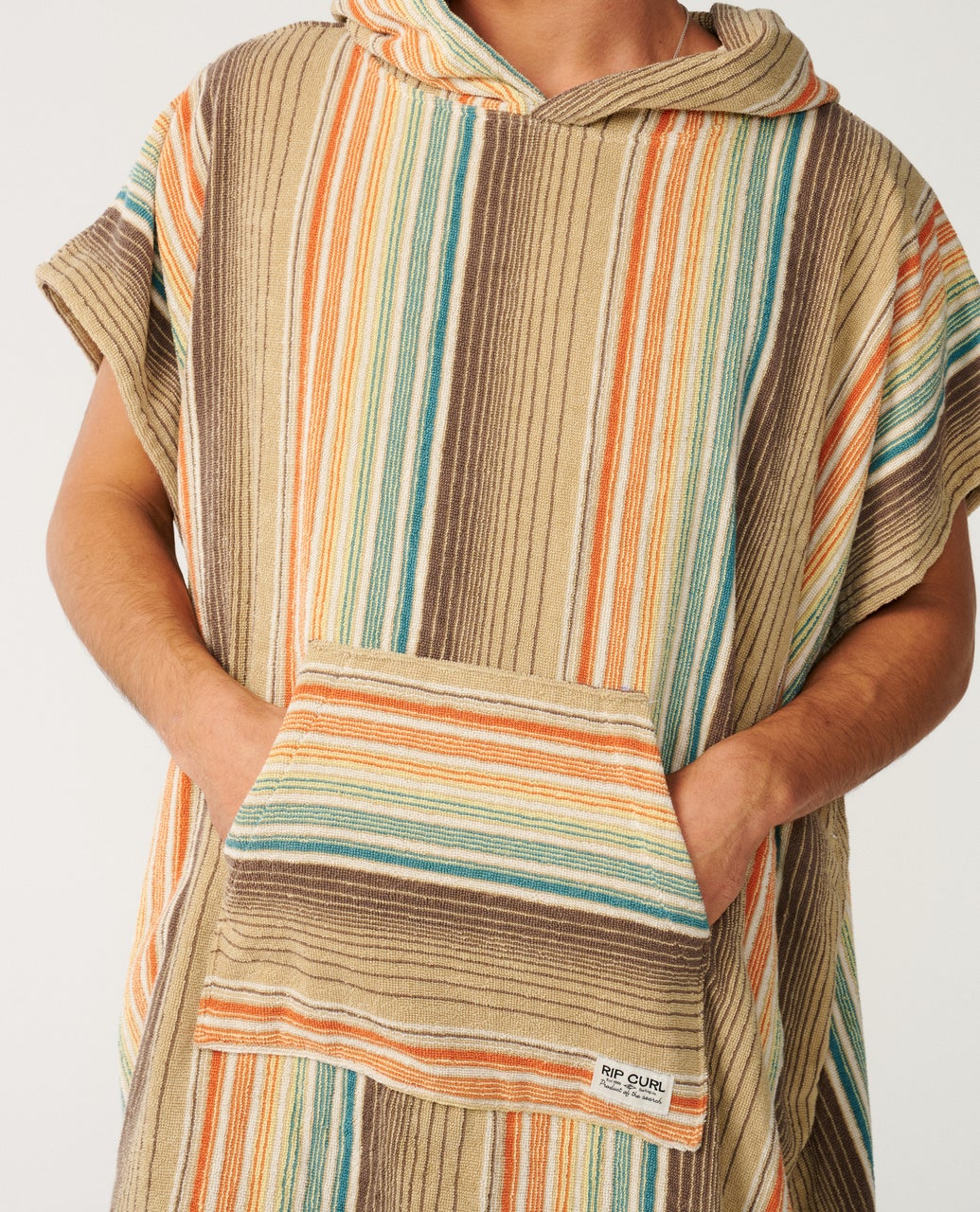 RIP CURL Classic Surf Hooded Poncho Towel Khaki Sand