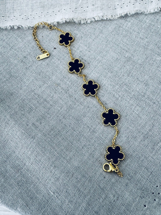 TWIGG JEWELLERY Clover Bracelet Black/Gold