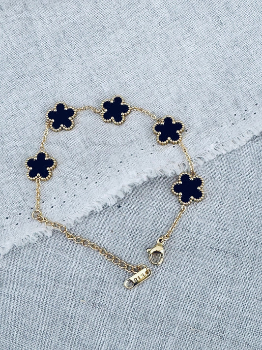 TWIGG JEWELLERY Clover Bracelet Black/Gold