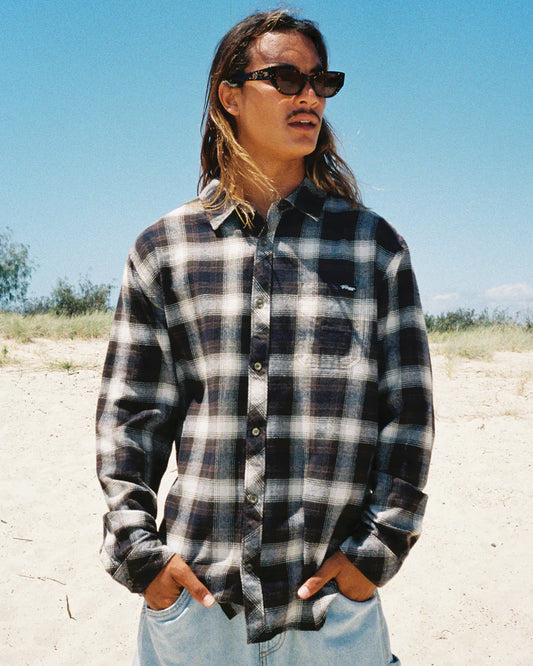 Billabong Coastline Flannel Shirt Chocolate
