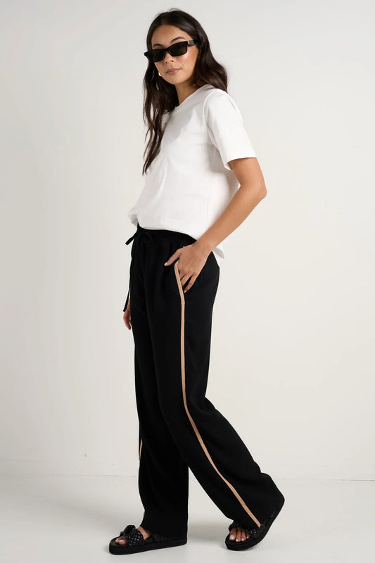 AMONG THE BRAVE Confidant Black Stripe Wide Leg Pants