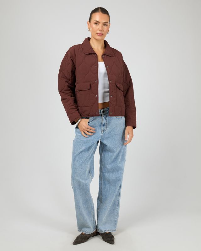 SILENT THEORY Archer Stitched Jacket Cherry