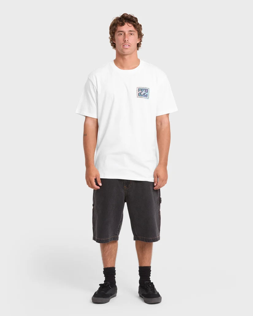 BILLABONG Crayon Wave Premium Short Sleeve Tee White