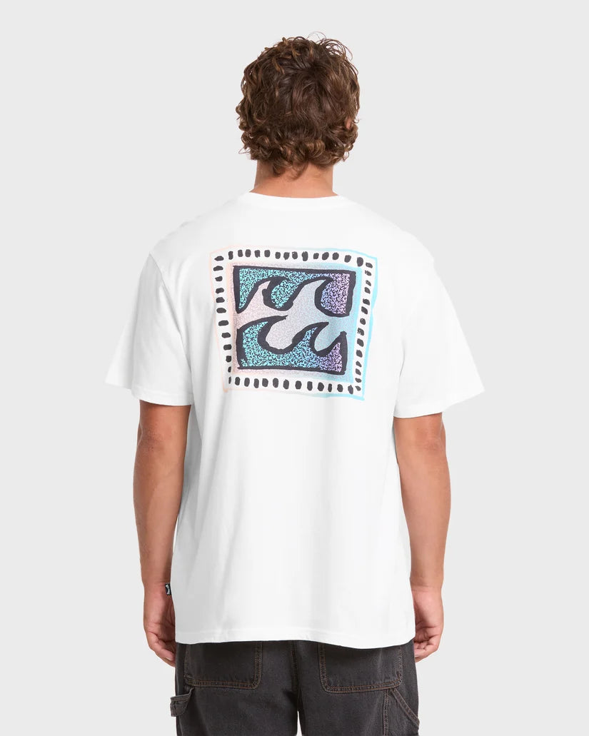 BILLABONG Crayon Wave Premium Short Sleeve Tee White