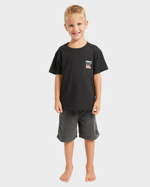 BILLABONG Groms Crayon Wave Tee Washed Black 0-7 years