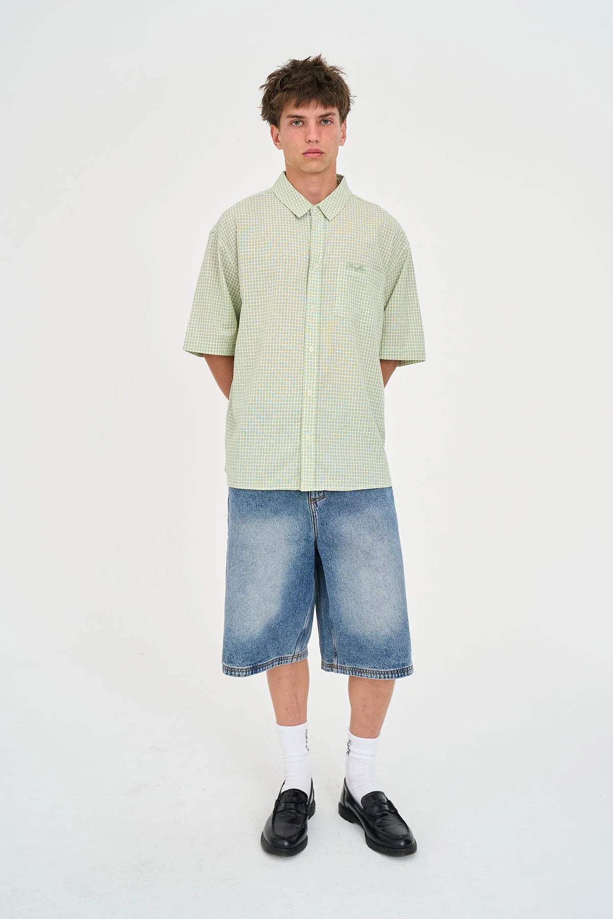 HUFFER Crosby Short Sleeve Shirt Matcha