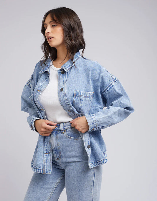 All About Eve Dale Shacket Light Blue