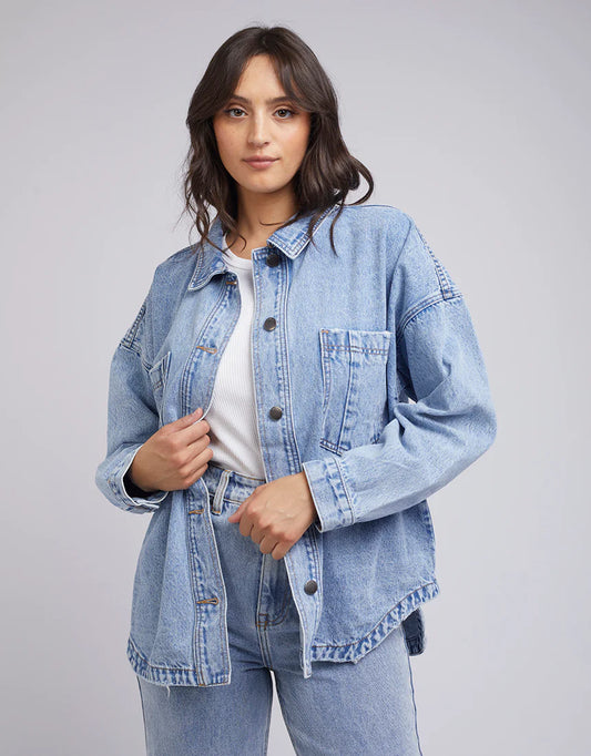 All About Eve Dale Shacket Light Blue