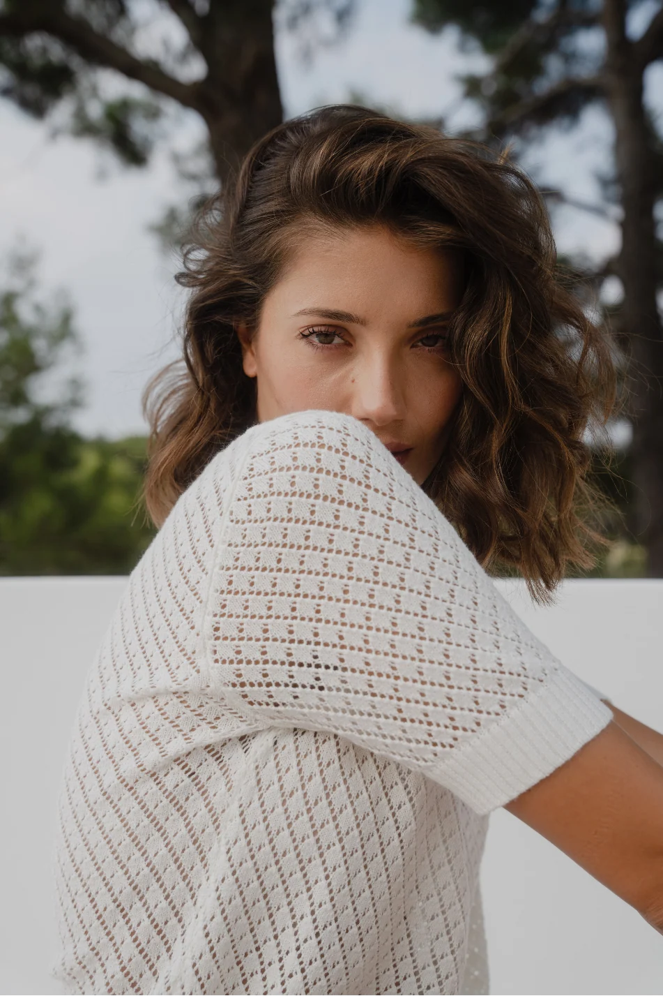 IVY + JACK Dapple Ivory Knit Lace Tee
