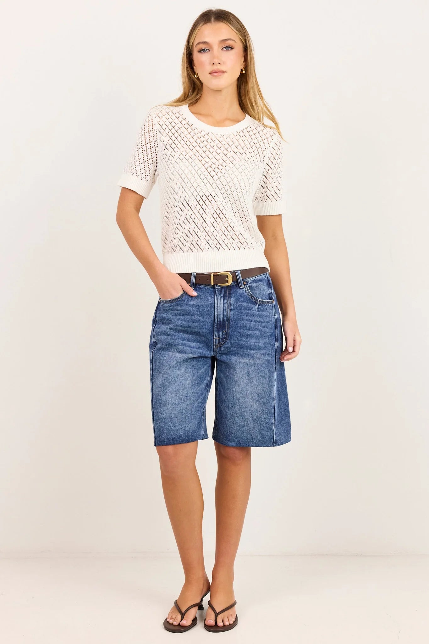 IVY + JACK Dapple Ivory Knit Lace Tee