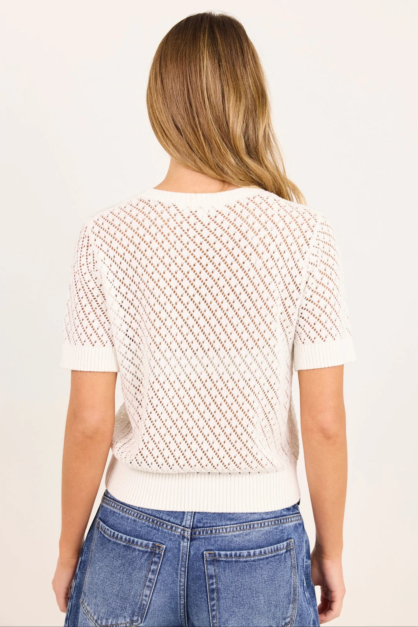 IVY + JACK Dapple Ivory Knit Lace Tee