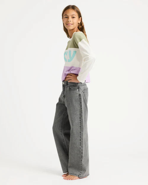 ROXY Girl Dawn Patrol Mid Lava Denim Pant 8-14 years