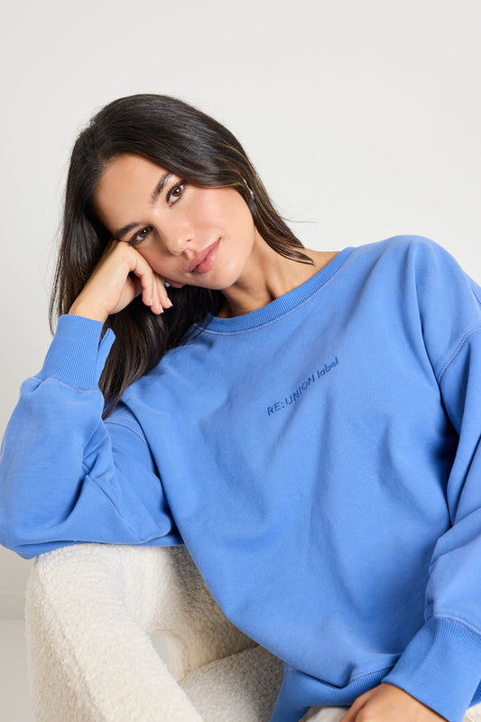 REUNION Daylight Mid Blue Crew Neck Sweatshirt