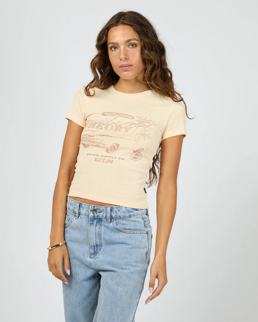SILENT THEORY Denim Drive Tee Vanilla
