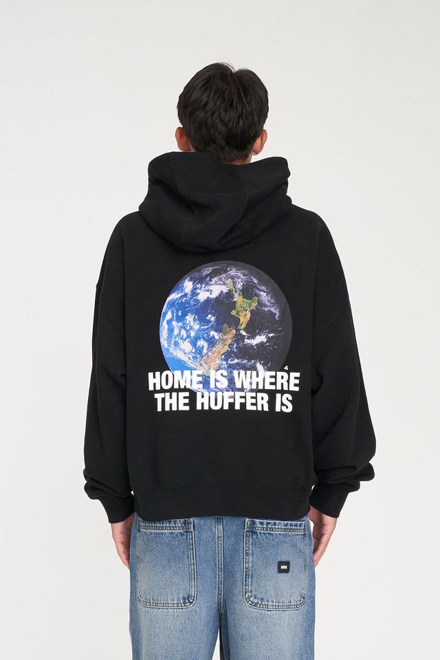HUFFER Earther Sub Crop Hoodie Black