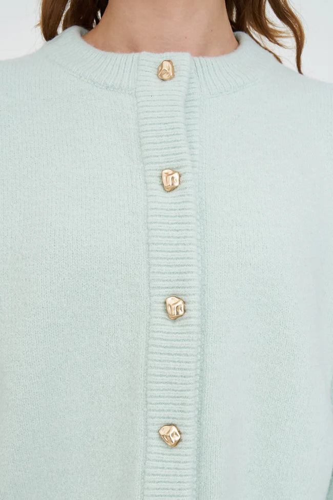HUFFER Elle Crop Cardigan Mint