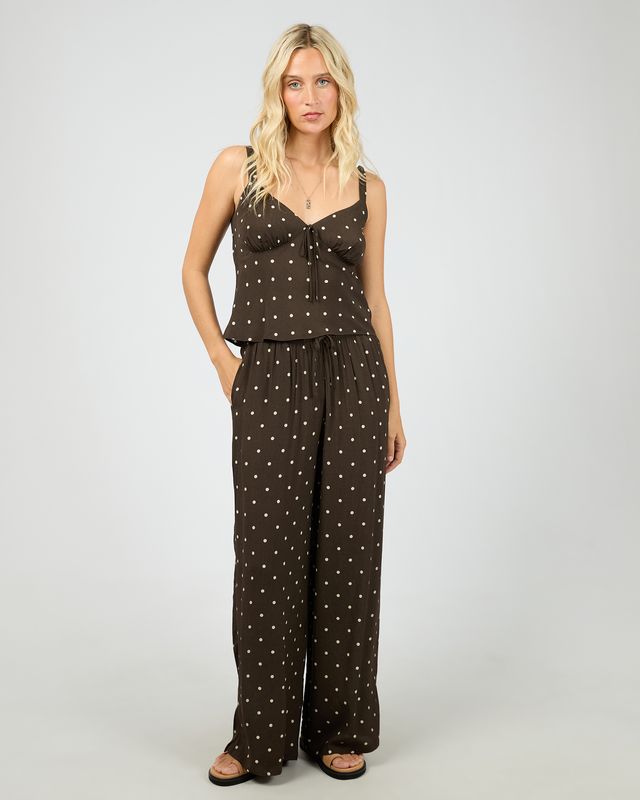 ALL ABOUT EVE Emelia Top Chocolate Polka Dot
