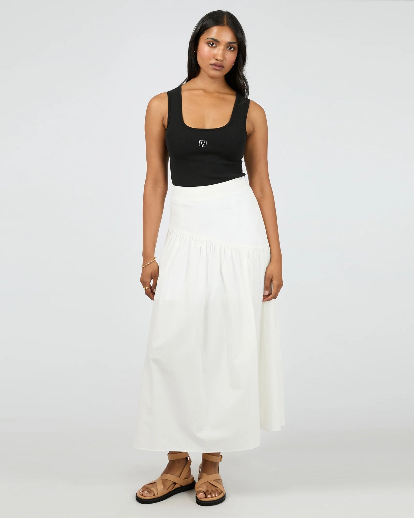 ALL ABOUT EVE Essential Asym Maxi Skirt White