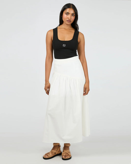ALL ABOUT EVE Essential Asym Maxi Skirt White