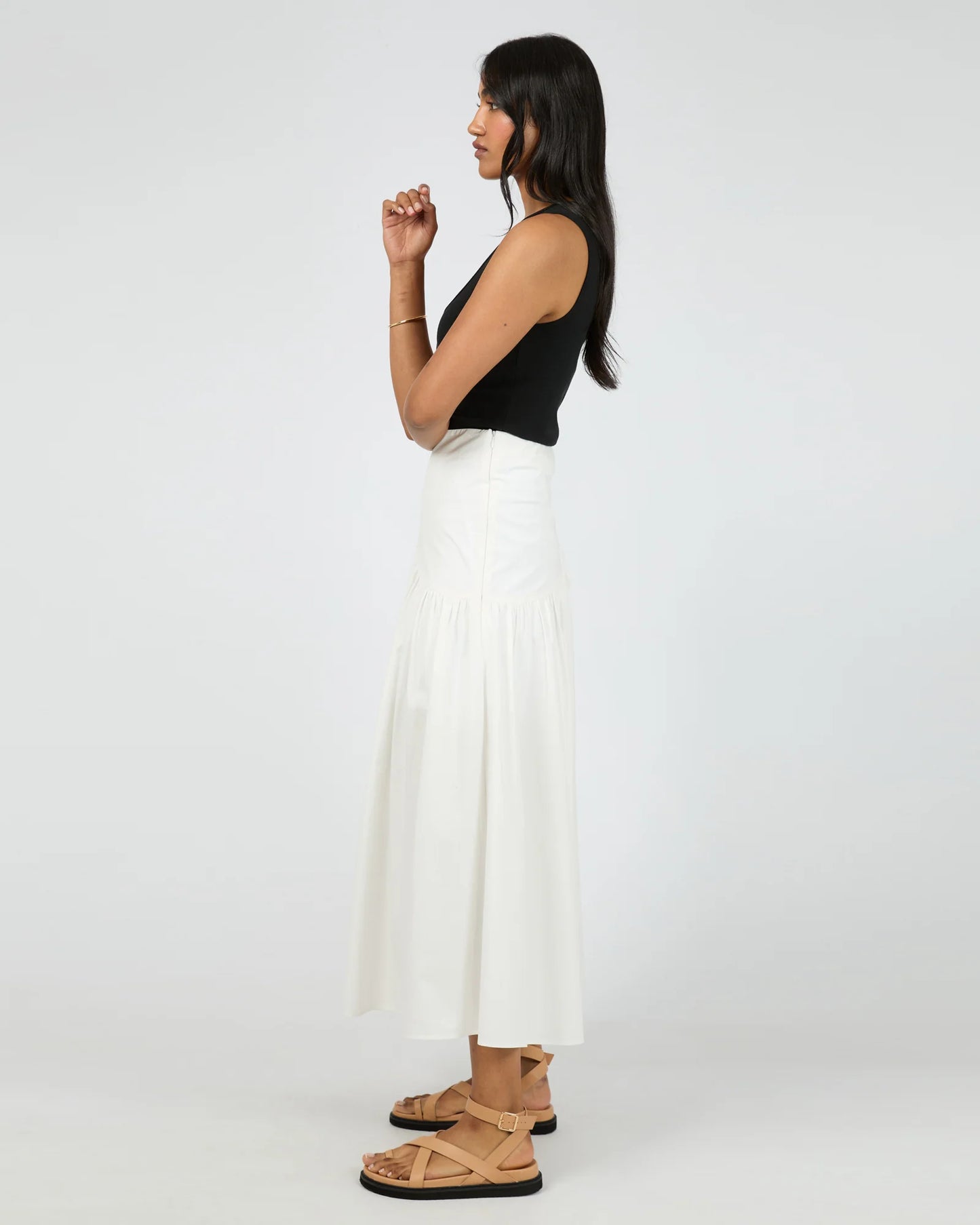 ALL ABOUT EVE Essential Asym Maxi Skirt White