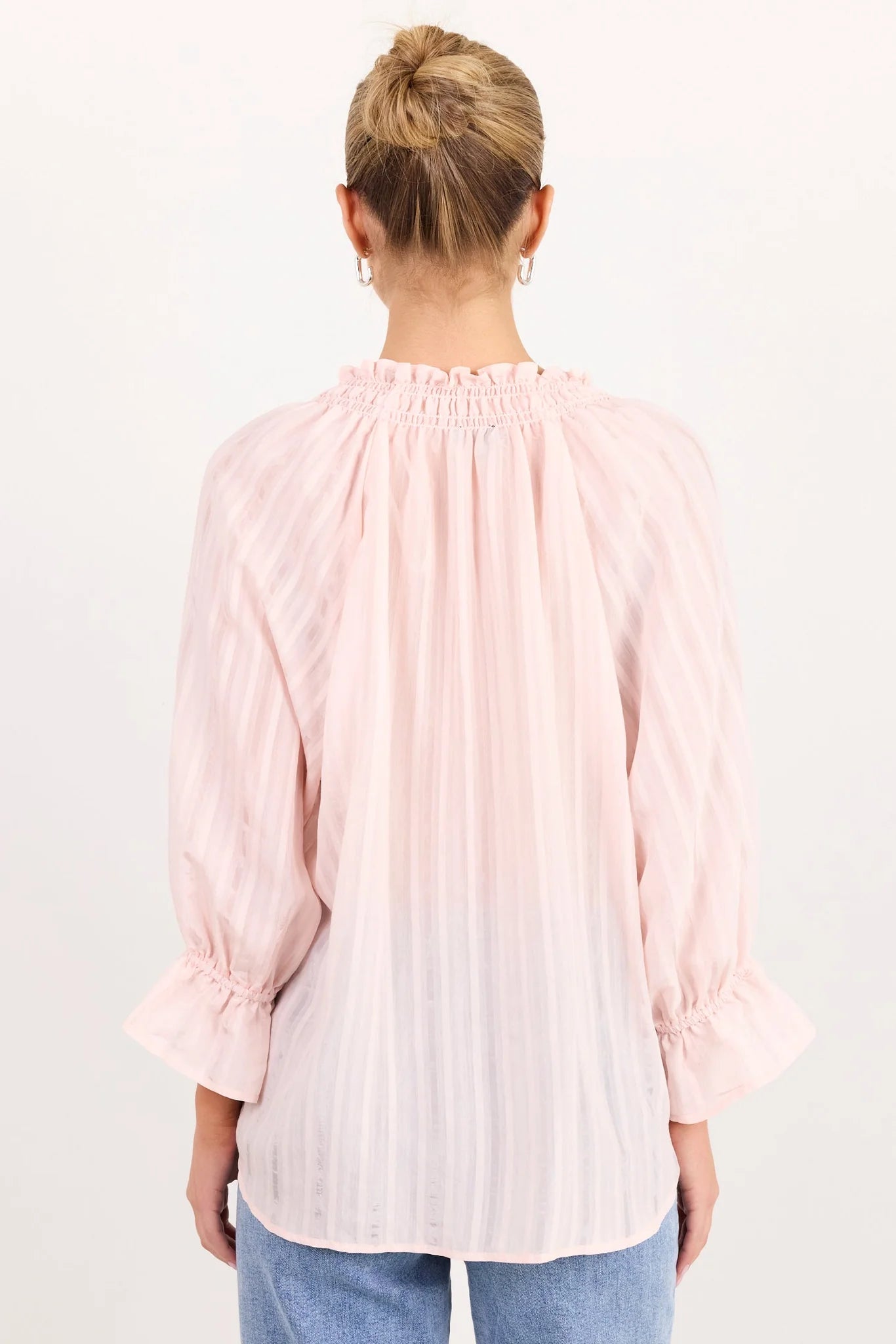 AMONG THE BRAVE Expedition Blush Self Stripe Shirt Top