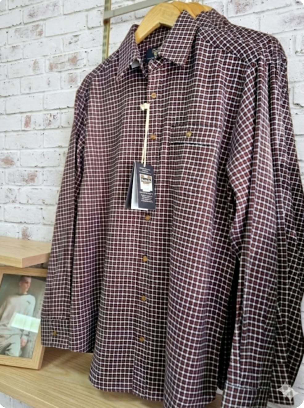 VONELLA Lichfield Long Sleeve Shirt Navy/Maroon Check