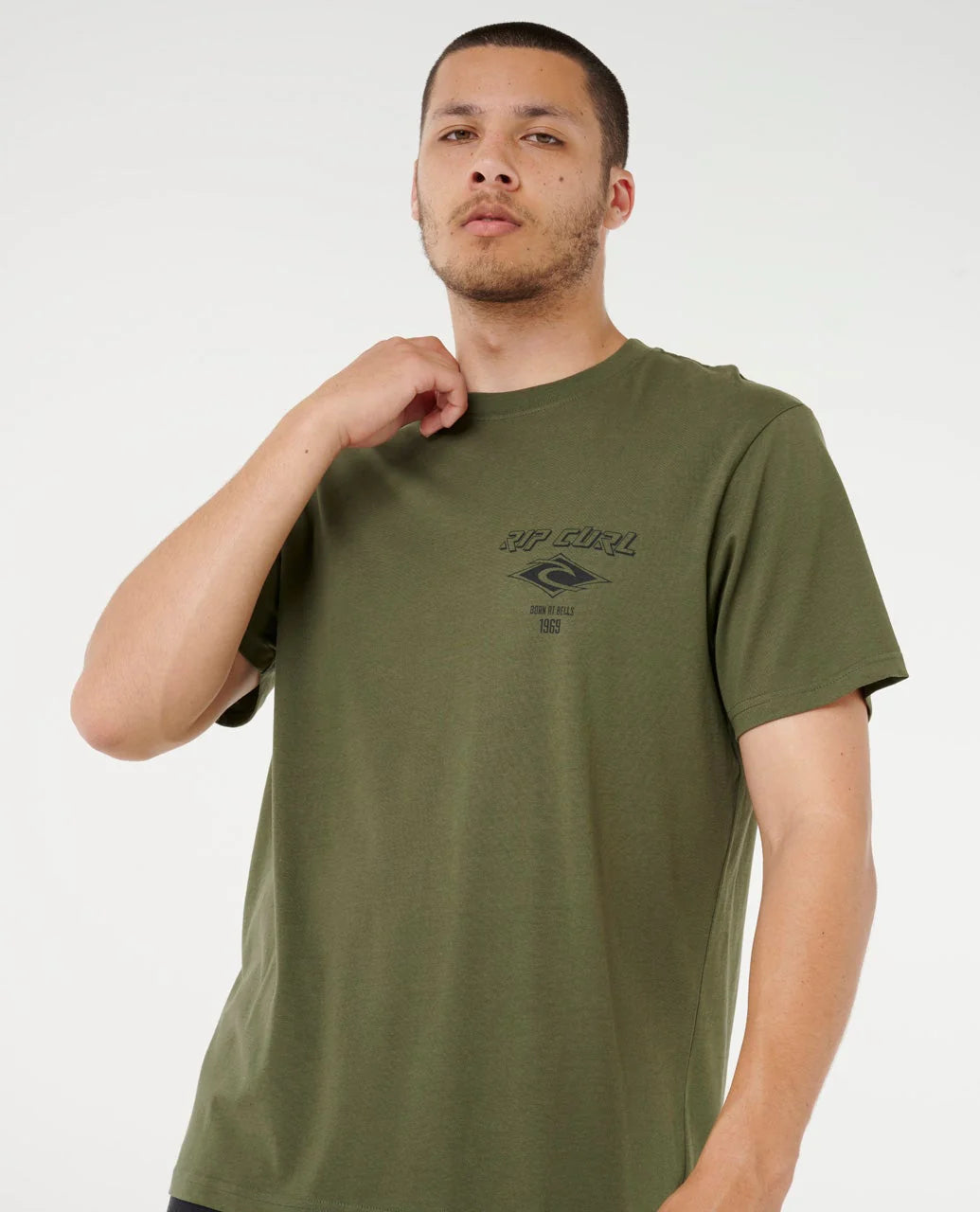 RIP CURL Fade Out Icon Tee Deep Cactus