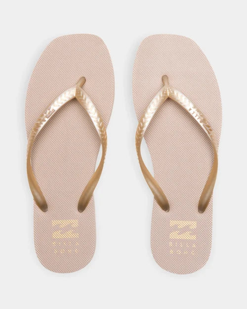 BILLABONG Fiji Square Toe Thongs Tan/Gold