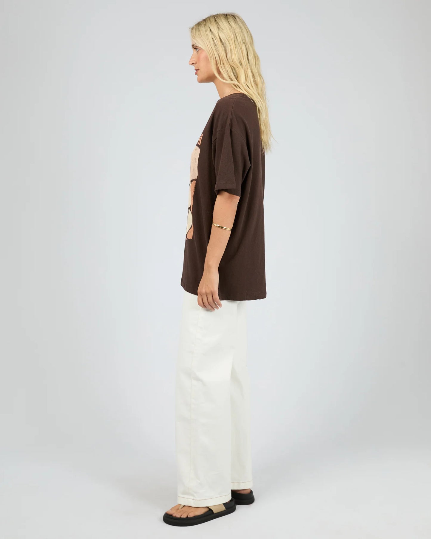 ALL ABOUT EVE Fiori Freschi Relaxed Tee Chocolate Brown