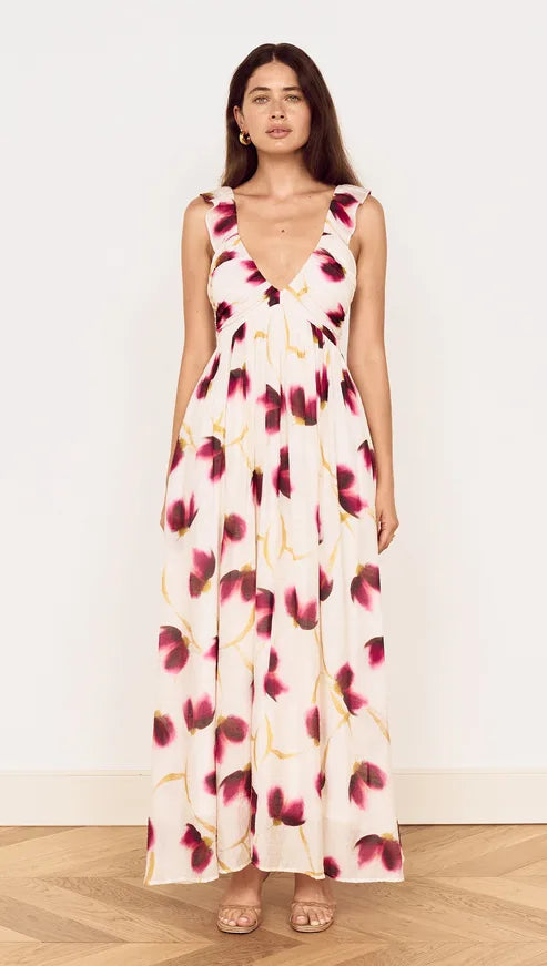 MINK PINK Emery Floral Ruffle Detail Maxi Dress