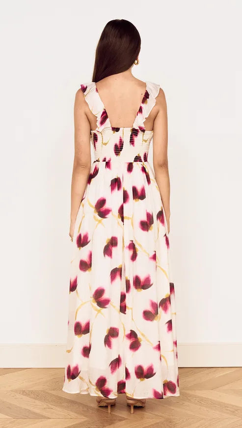 MINK PINK Emery Floral Ruffle Detail Maxi Dress