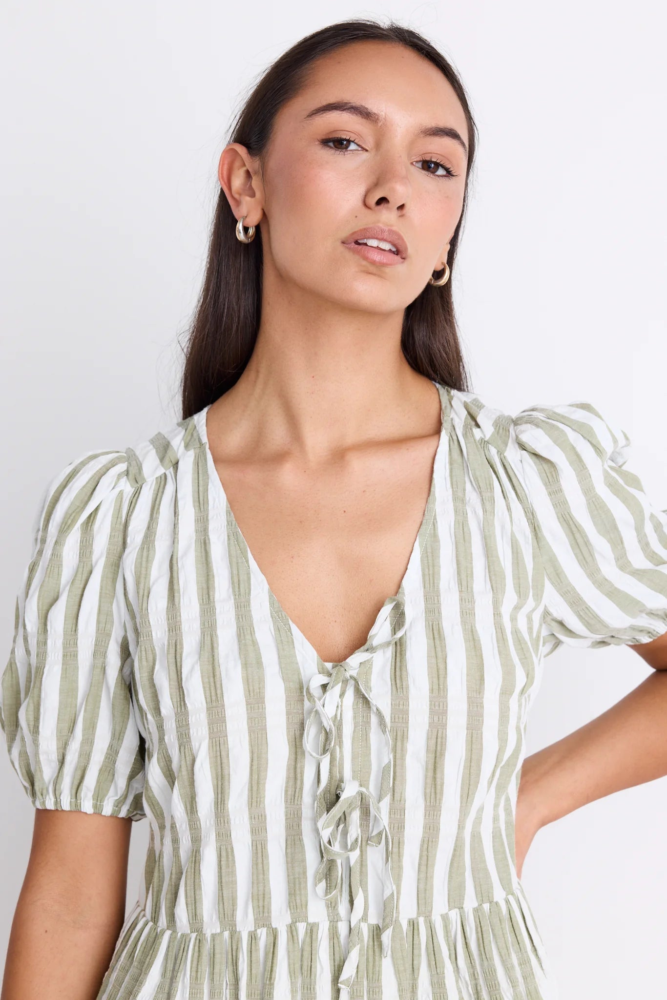 IVY + JACK Frontier Dress Khaki Stripe
