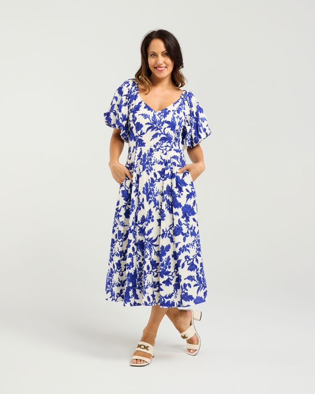 SEDUCE Gabrielle Dress Cobolt Blossom