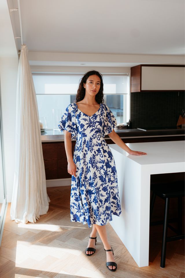 SEDUCE Gabrielle Dress Cobolt Blossom