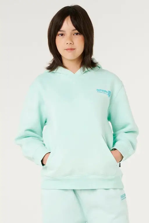 RIP CURL Girl HIbiscus Heat Logo Hood Light Sea Blue Green