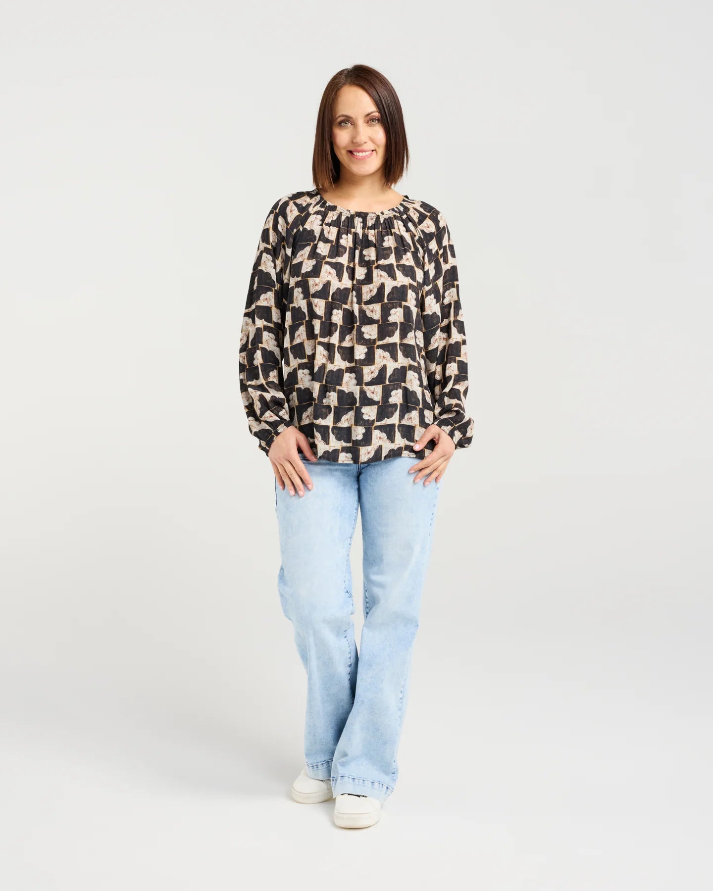 ZAFINA Gloria Top Golden Grid